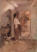 Nicolae Grigorescu Old Woman Sewing France oil painting artist